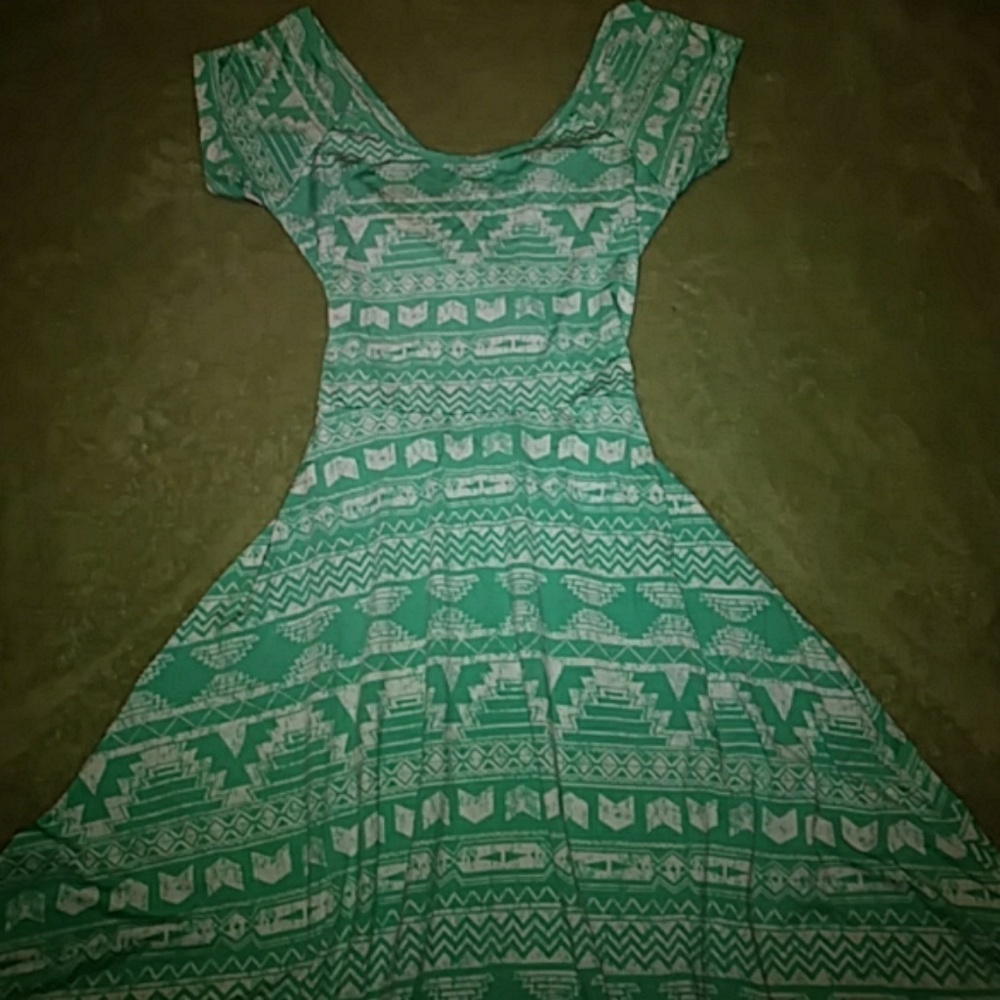 Teal a-line dress